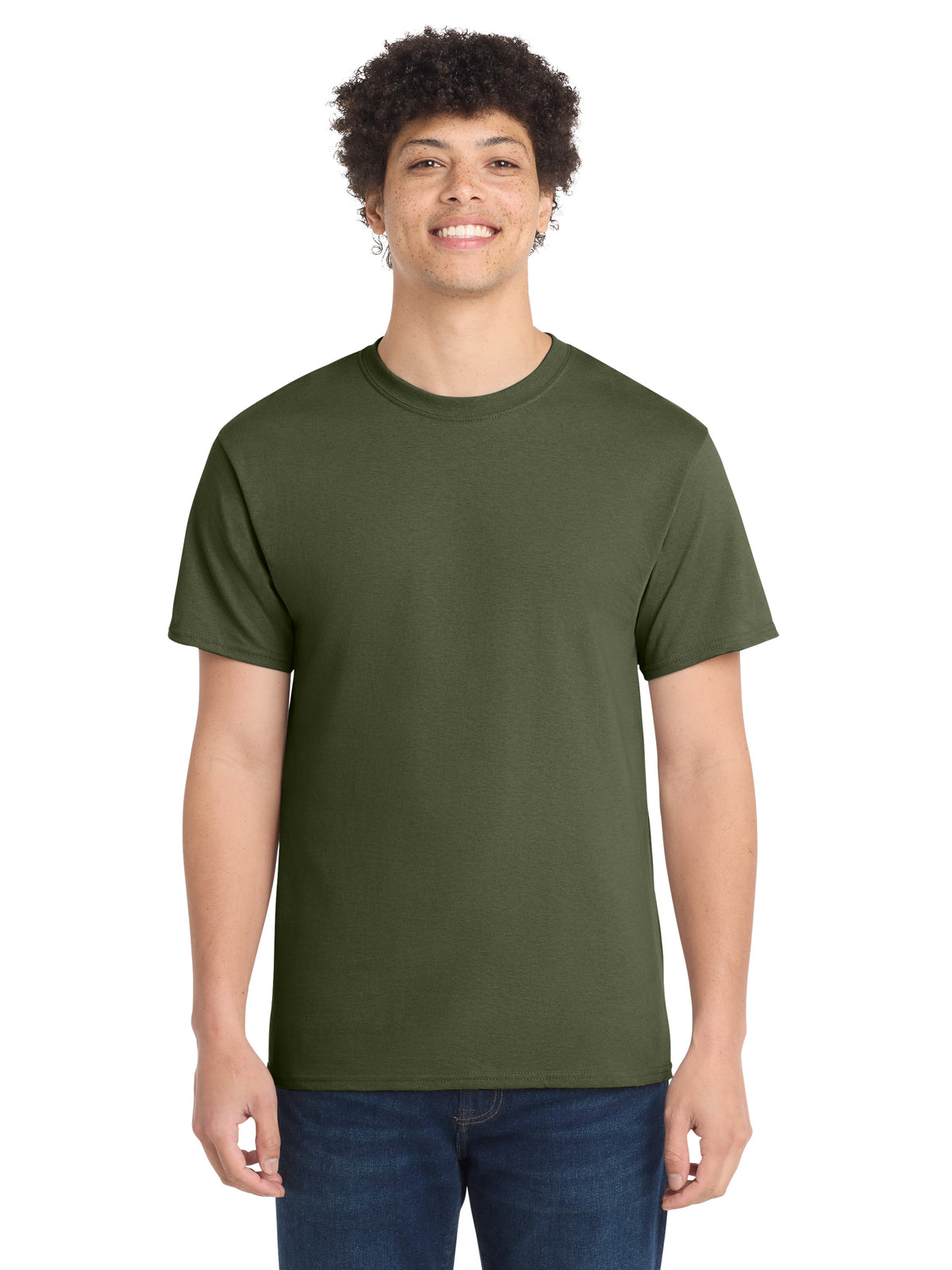 Men's Pocketless Core Cotton Tee - PC54 - Olive Drab Green