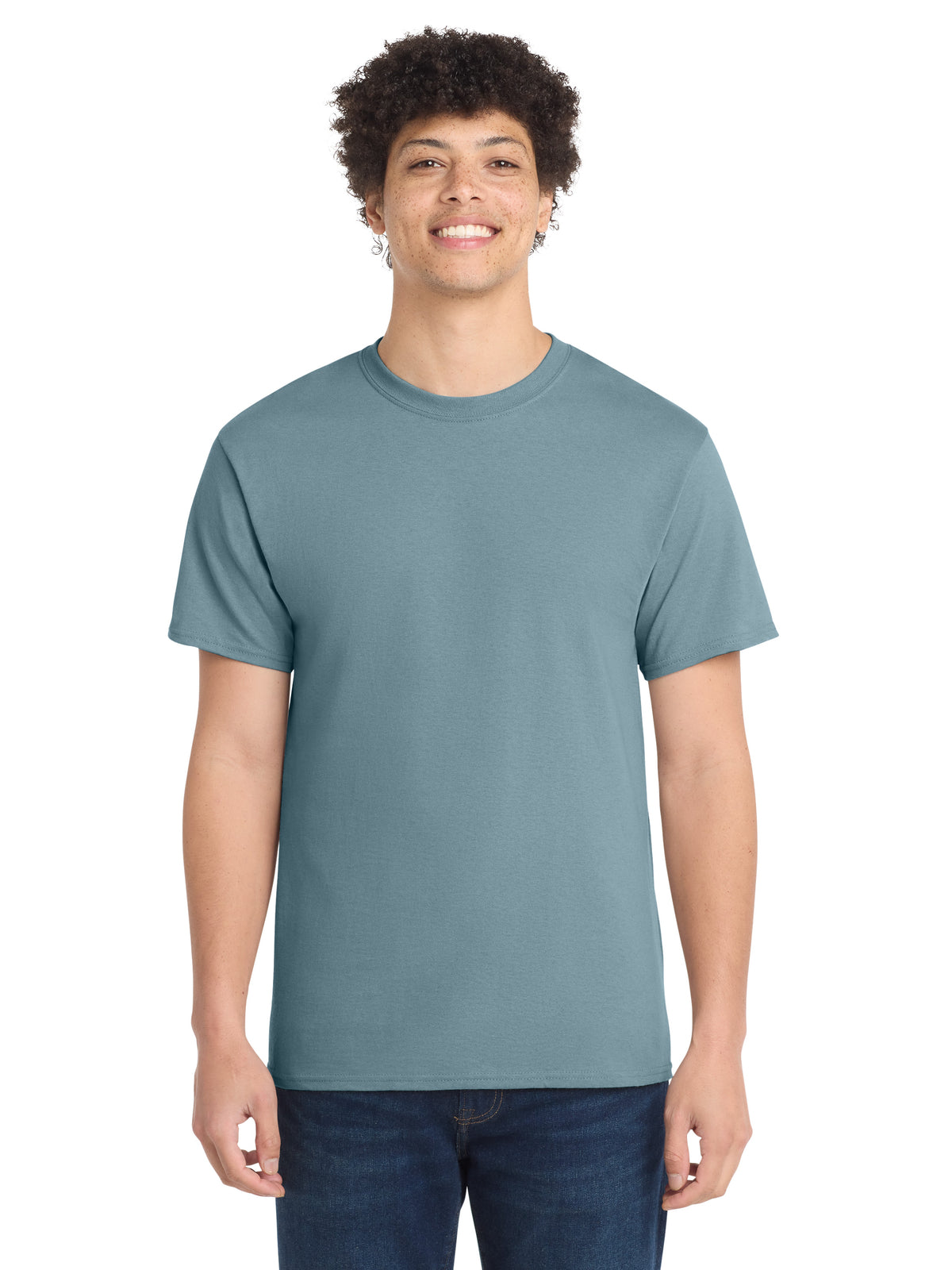 Men's Pocketless Core Cotton Tee - PC54 - Stonewashed Blue