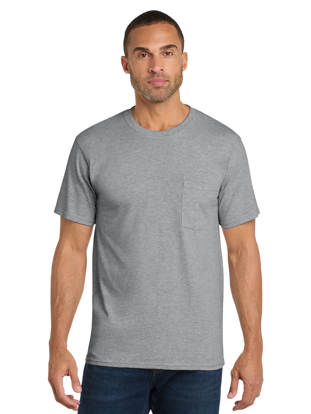 Men's 1-Pocket Core Cotton Tee - PC54P - Athletic Heather
