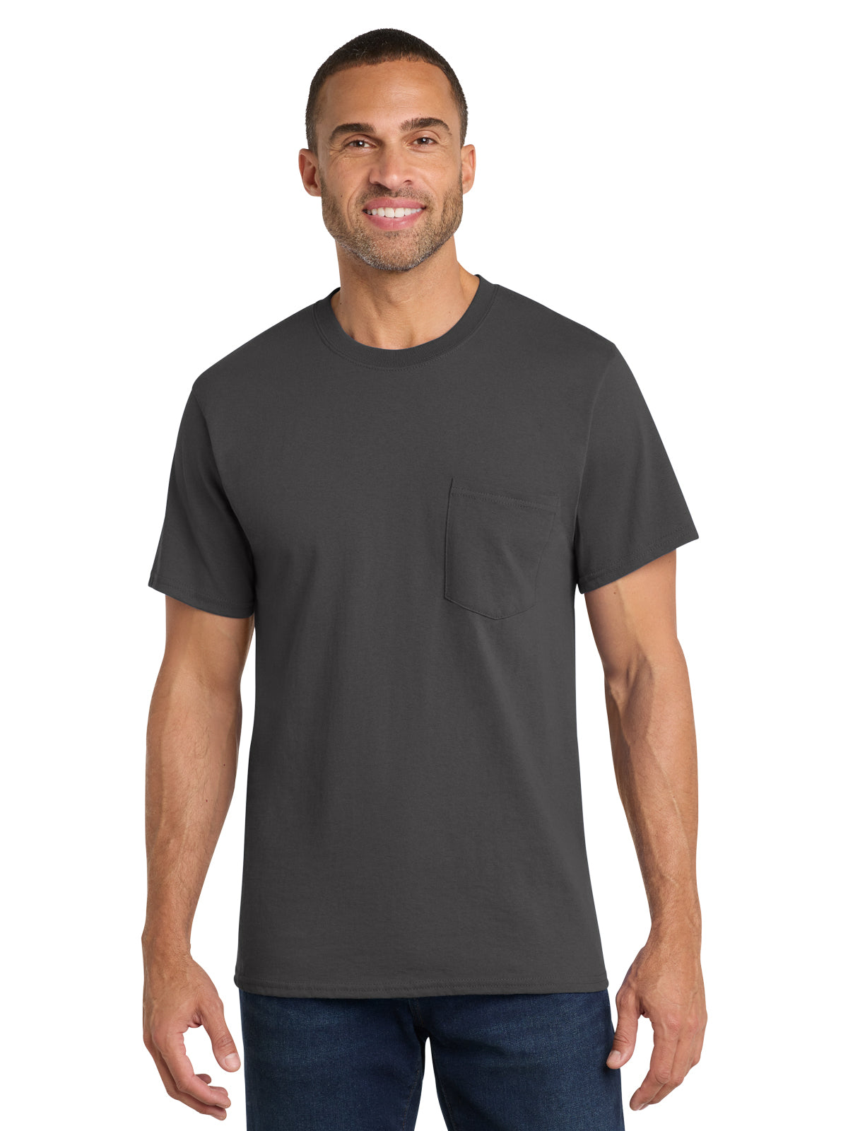 Men's 1-Pocket Core Cotton Tee - PC54P - Charcoal