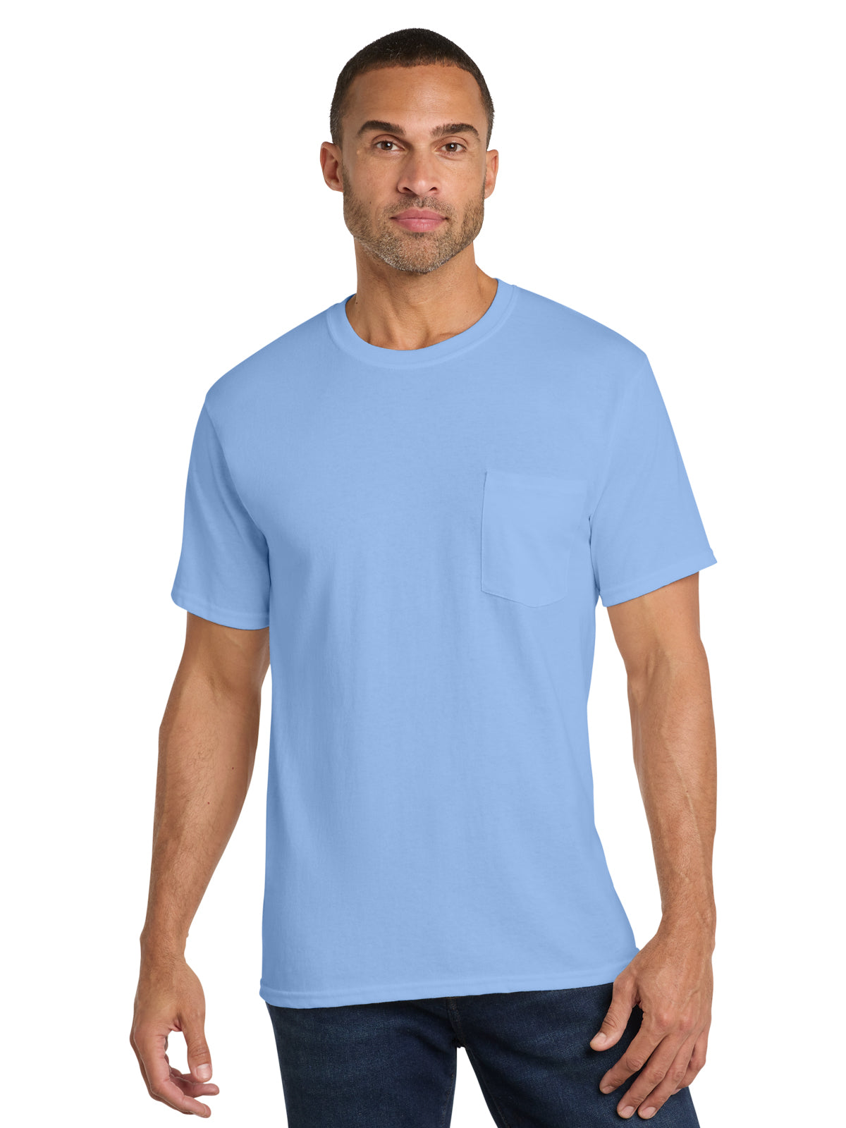 Men's 1-Pocket Core Cotton Tee - PC54P - Light Blue