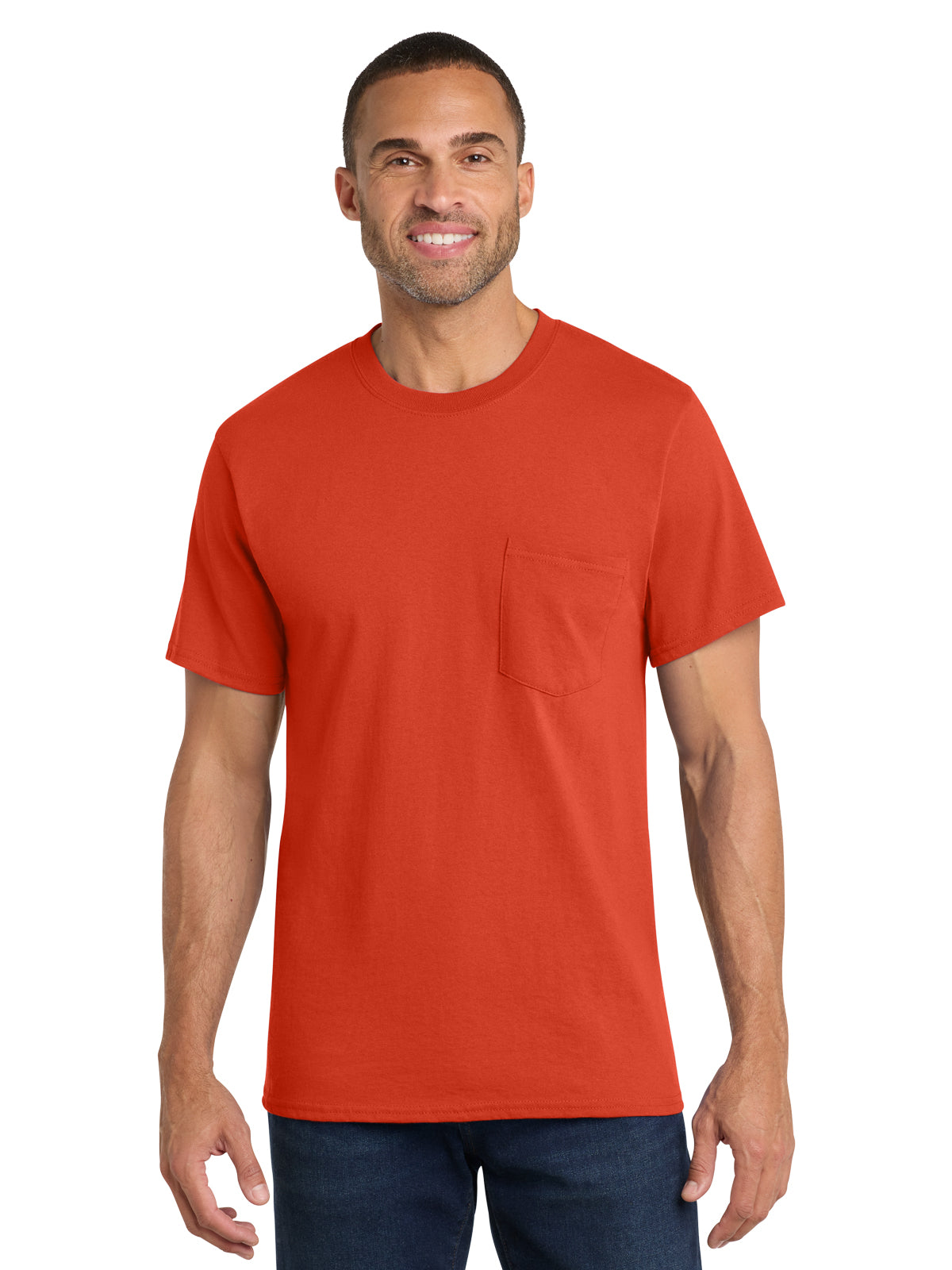 Men's 1-Pocket Core Cotton Tee - PC54P - Orange