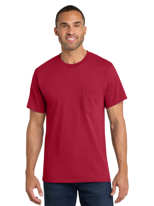 Men's 1-Pocket Core Cotton Tee - PC54P - Red