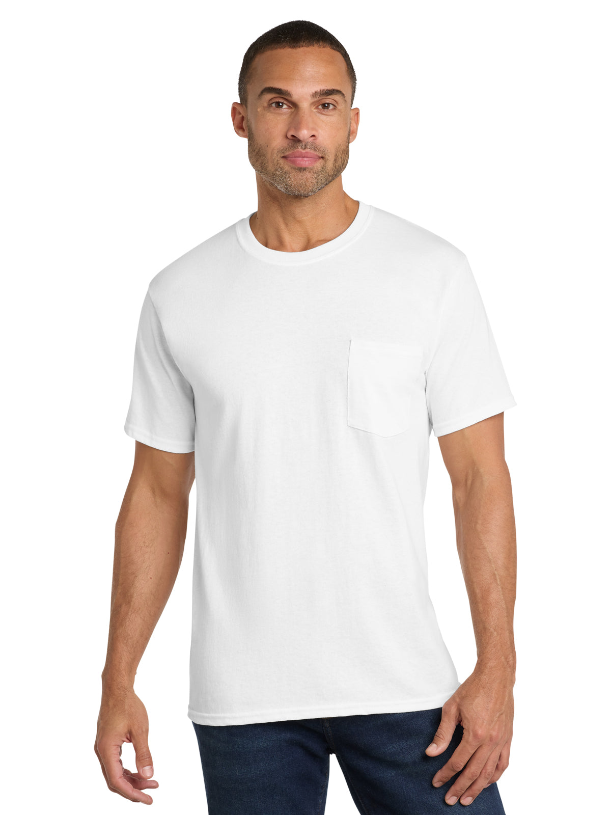Men's 1-Pocket Core Cotton Tee - PC54P - White