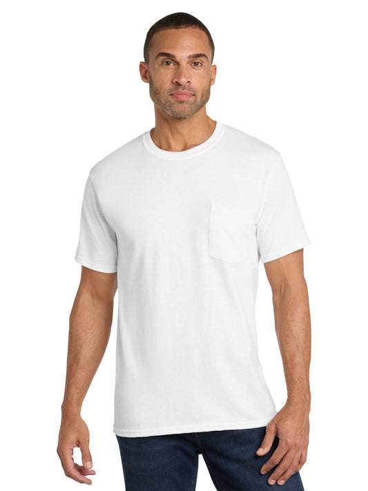 Men's 1-Pocket Core Cotton Tee - PC54P - White