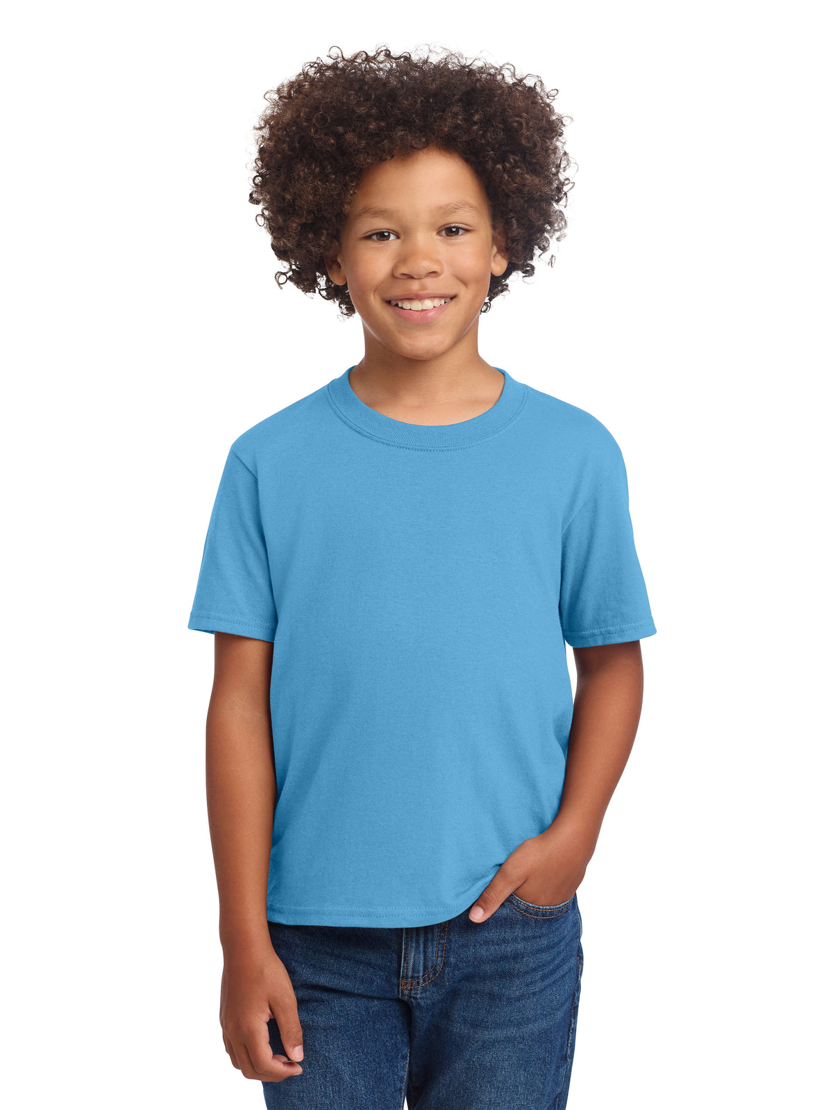 Youth Pocketless Short Sleeve DTG  T-Shirt - PC54YDTG - Aquatic Blue