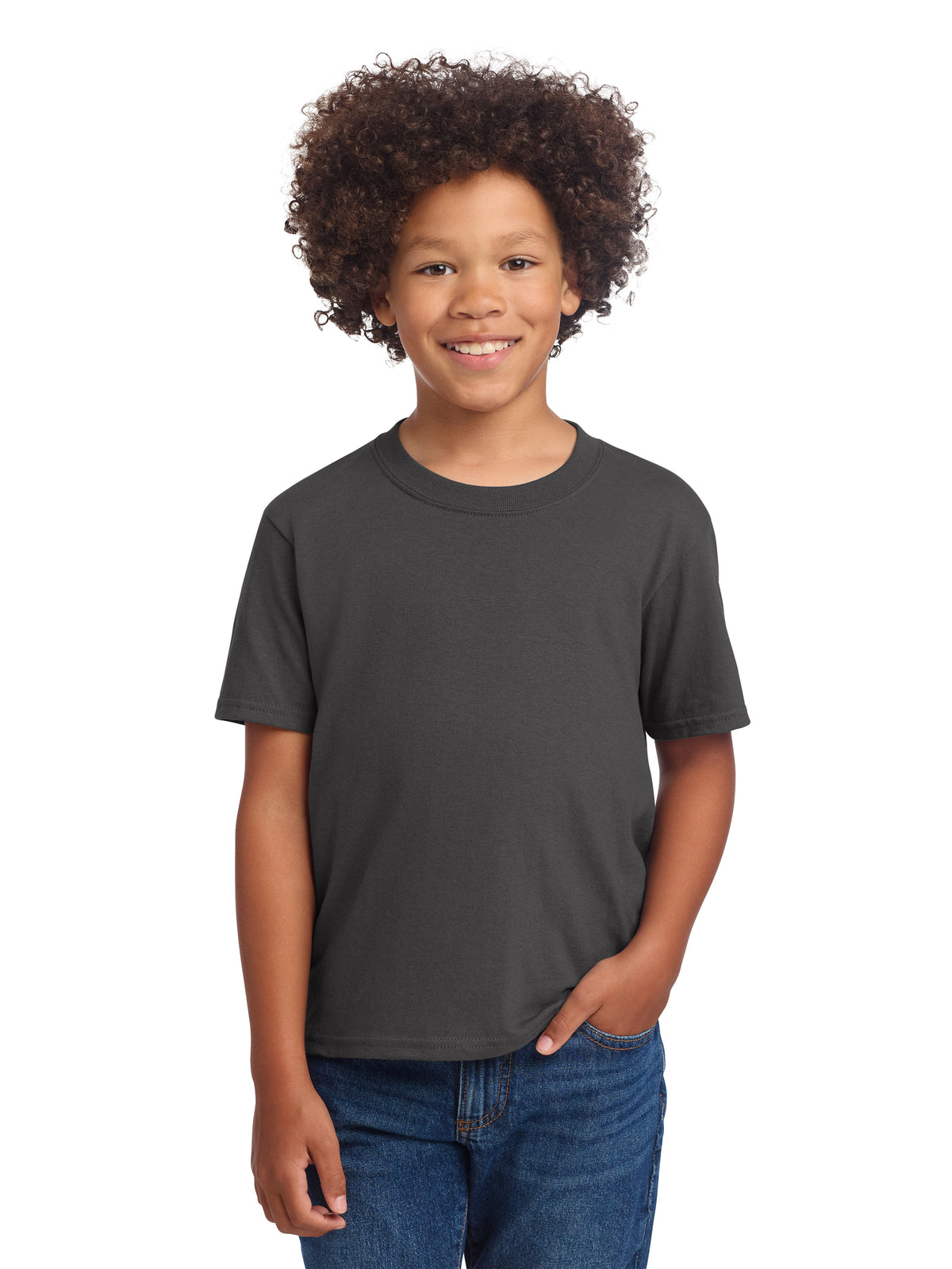Youth Pocketless Short Sleeve DTG  T-Shirt - PC54YDTG - Charcoal