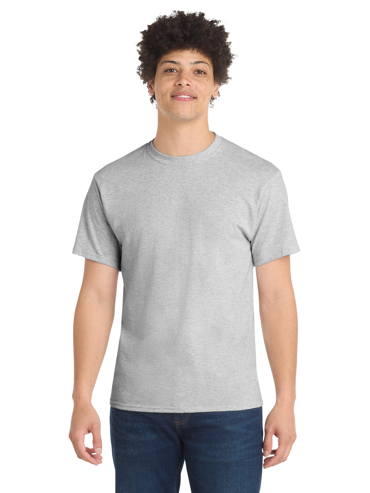 Men's Pocketless Core Blend Tee - PC55 - Ash