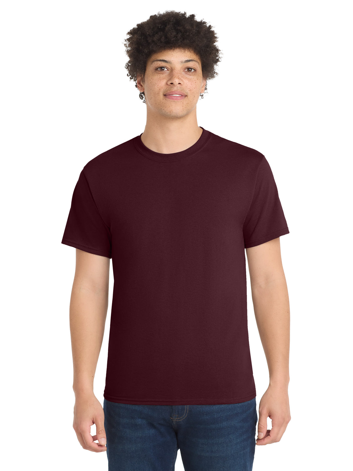 Men's Pocketless Core Blend Tee - PC55 - Athletic Maroon
