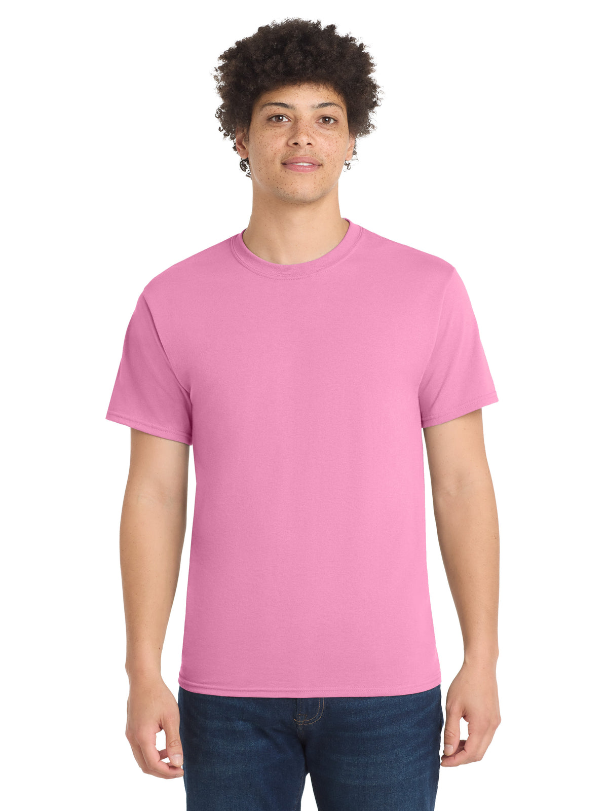 Men's Pocketless Core Blend Tee - PC55 - Candy Pink