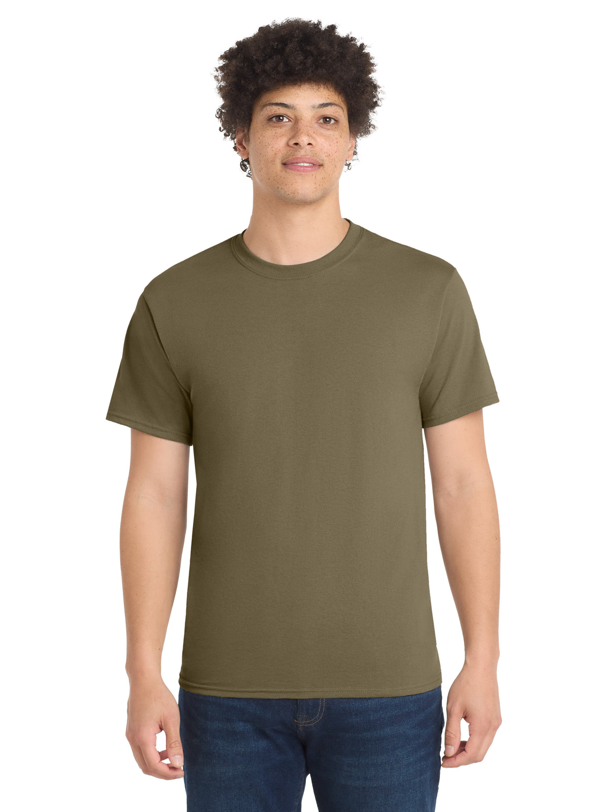 Men's Pocketless Core Blend Tee - PC55 - Coyote Brown