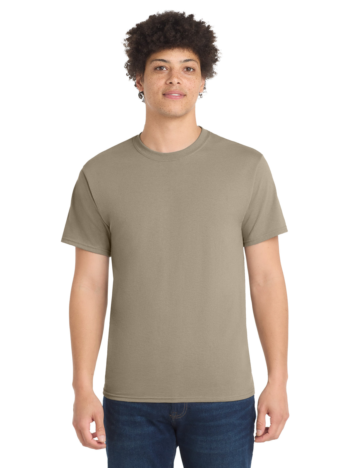 Men's Pocketless Core Blend Tee - PC55 - Desert Sand