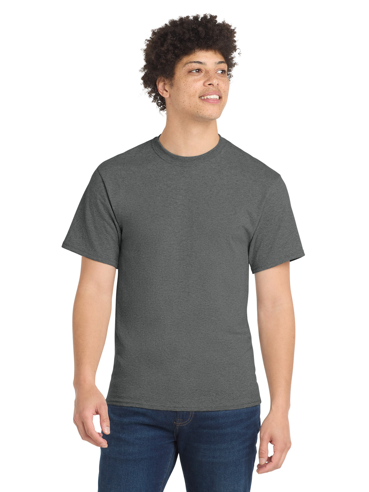 Men's Pocketless Core Blend Tee - PC55 - Graphite Heather