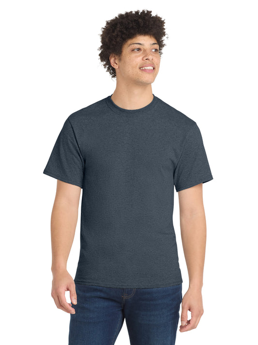 Men's Pocketless Core Blend Tee - PC55 - Heather Navy