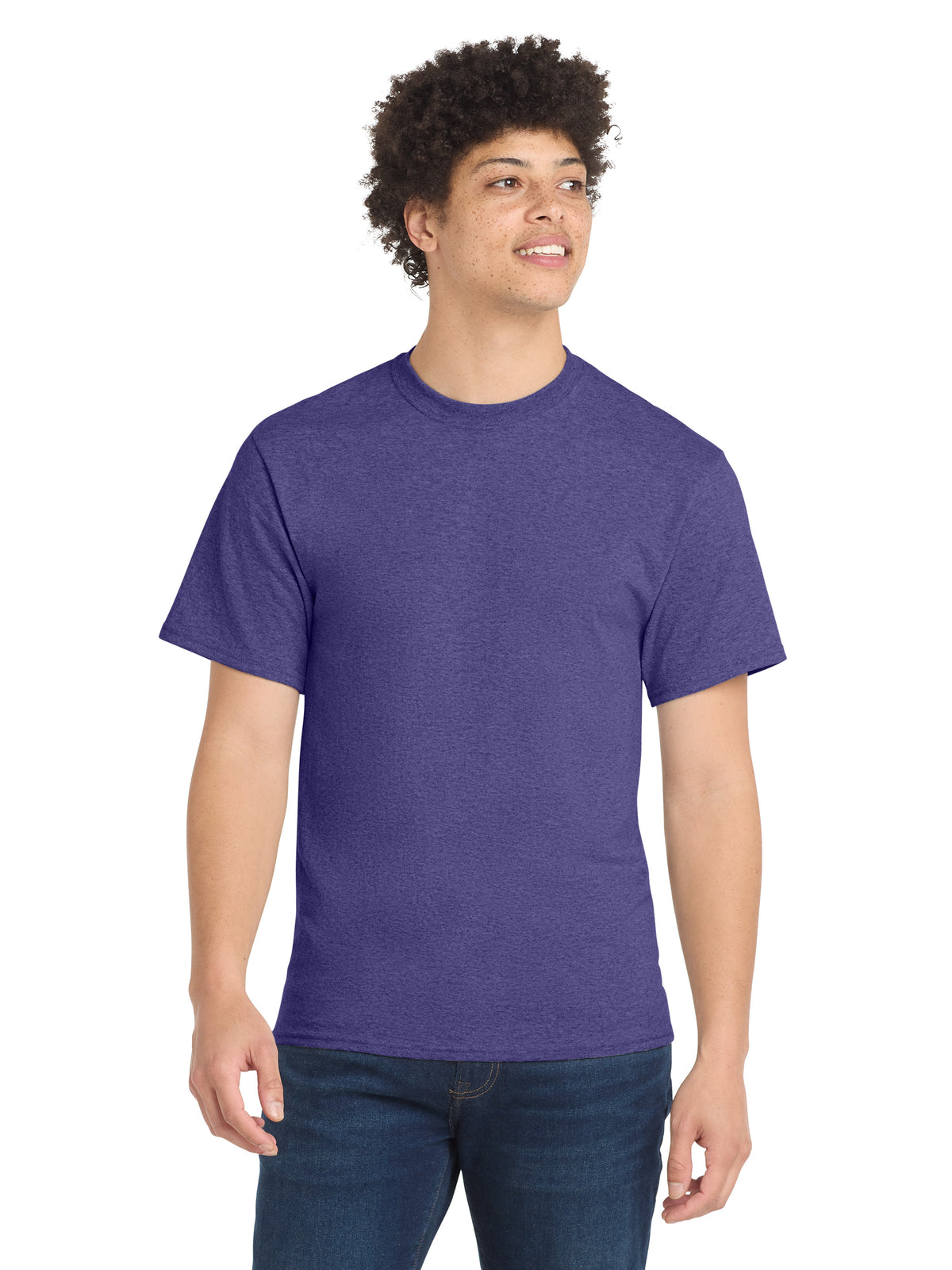Men's Pocketless Core Blend Tee - PC55 - Heather Purple