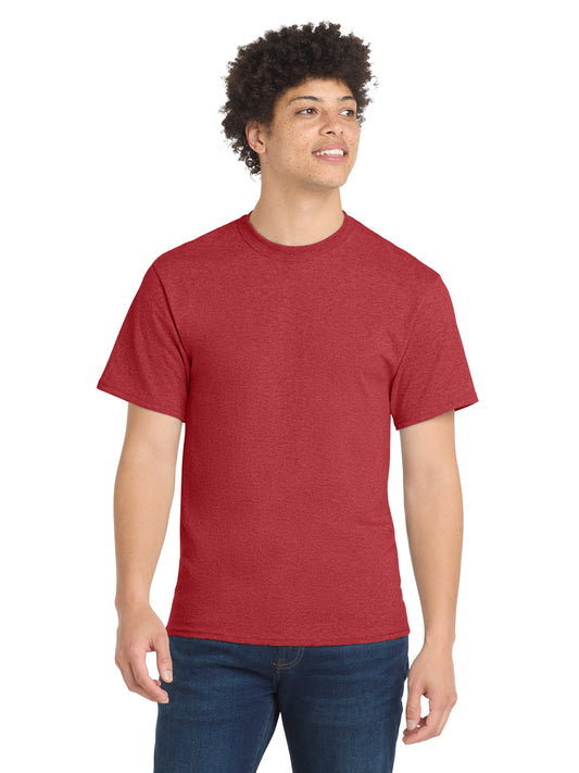 Men's Pocketless Core Blend Tee - PC55 - Heather Red