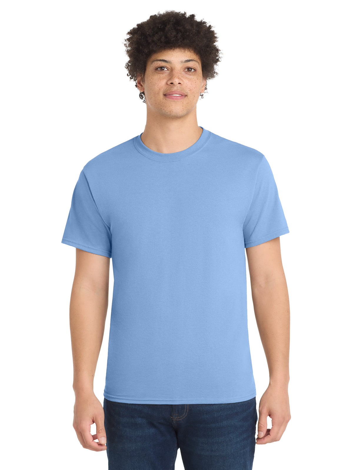 Men's Pocketless Core Blend Tee - PC55 - Light Blue