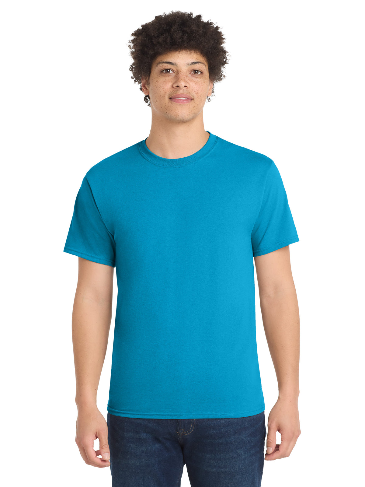 Men's Pocketless Core Blend Tee - PC55 - Neon Blue