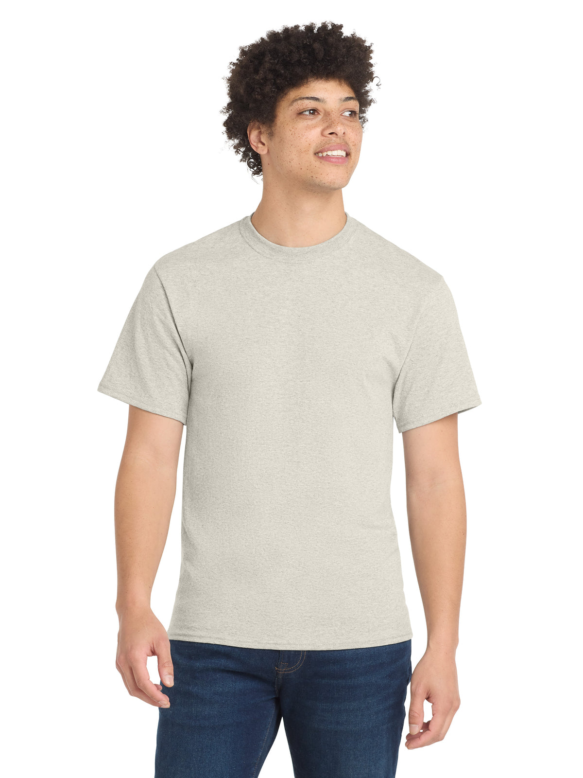 Men's Pocketless Core Blend Tee - PC55 - Oatmeal Heather