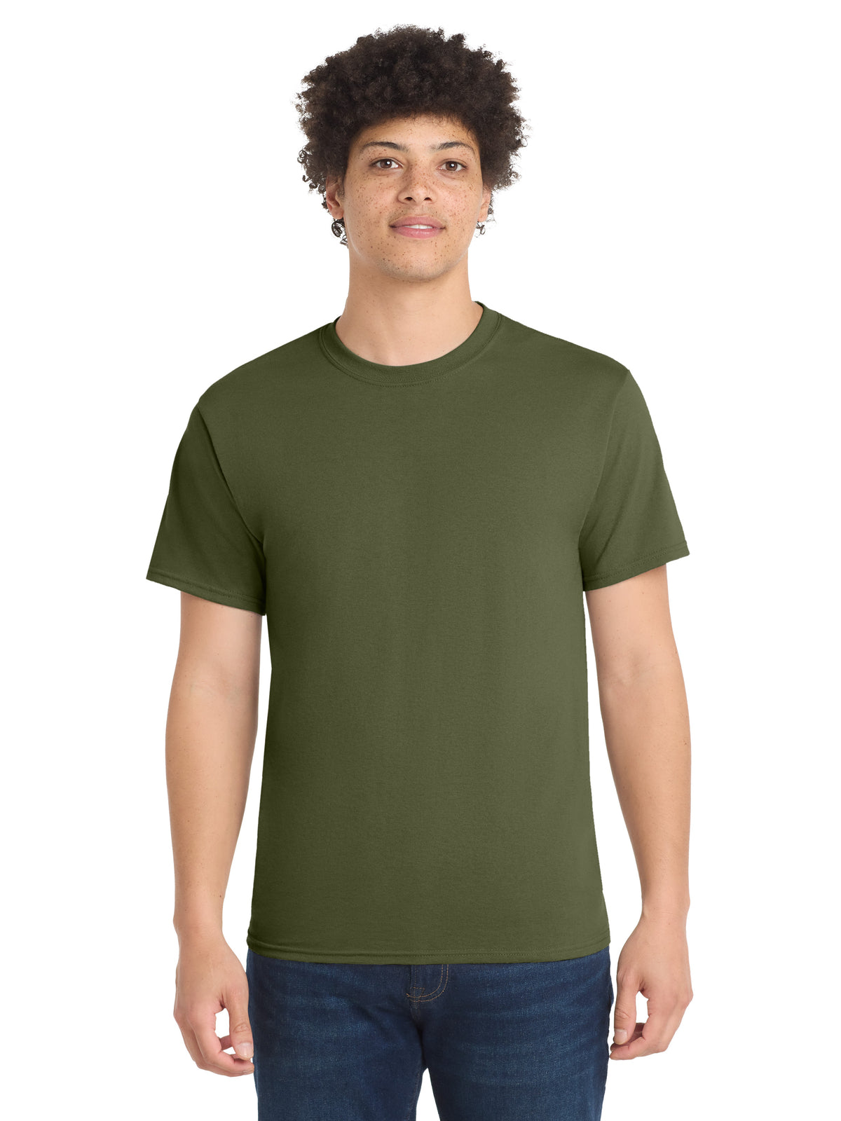 Men's Pocketless Core Blend Tee - PC55 - Olive Drab Green
