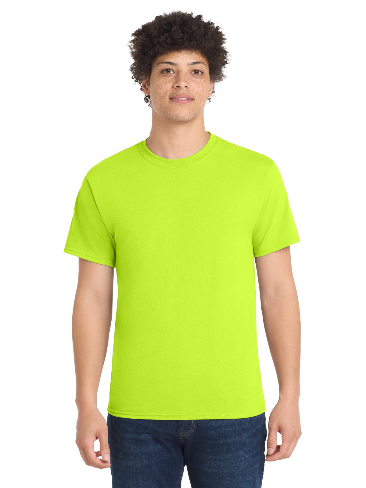 Men's Pocketless Core Blend Tee - PC55 - Safety Green