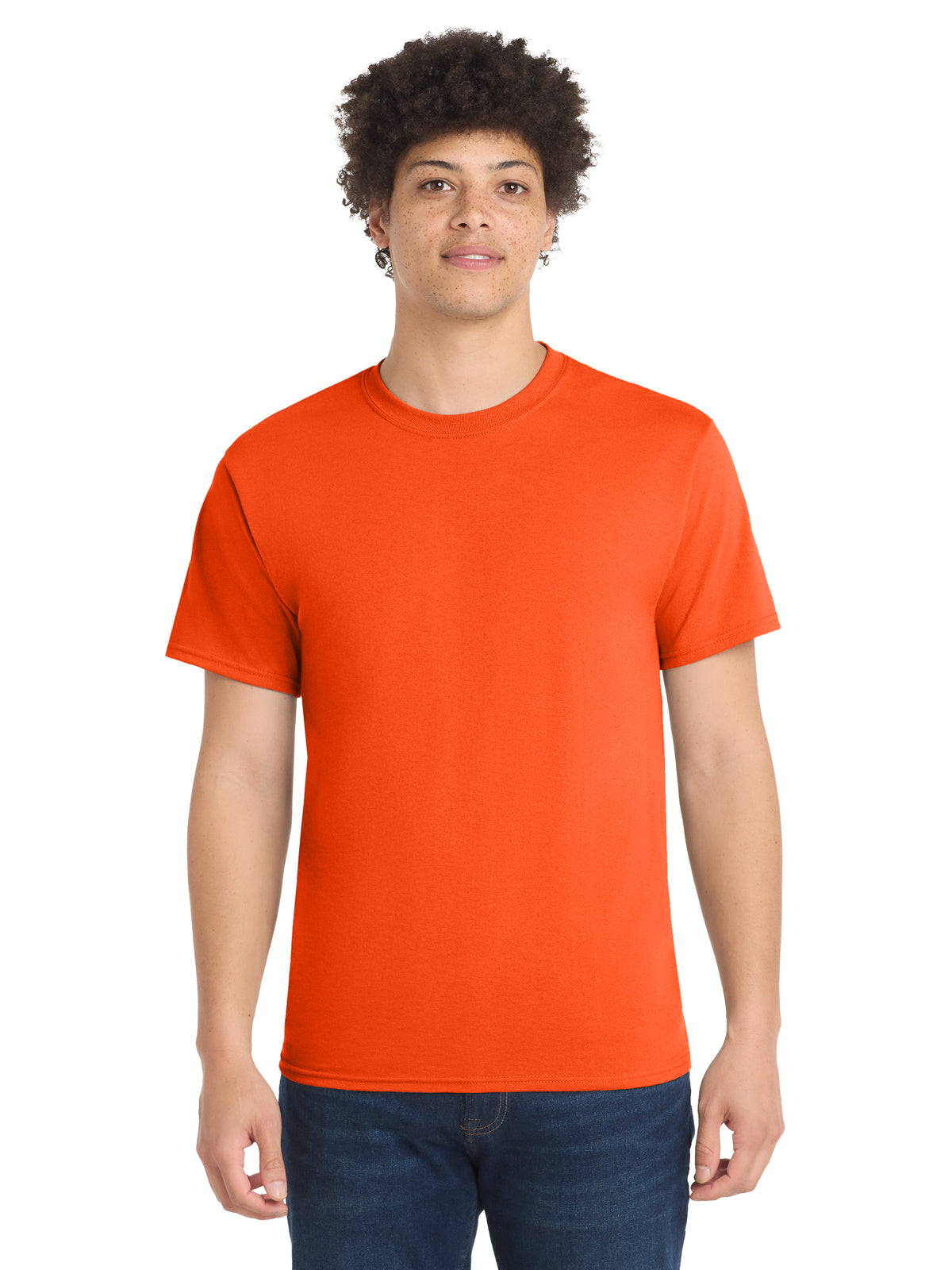 Men's Pocketless Core Blend Tee - PC55 - Safety Orange