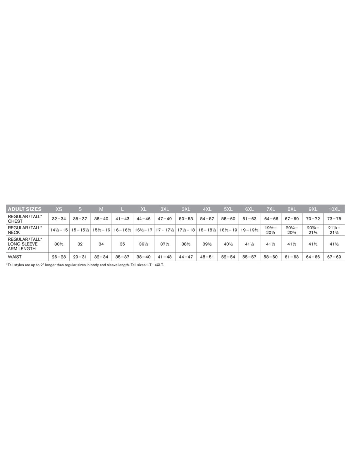 SIZECHART