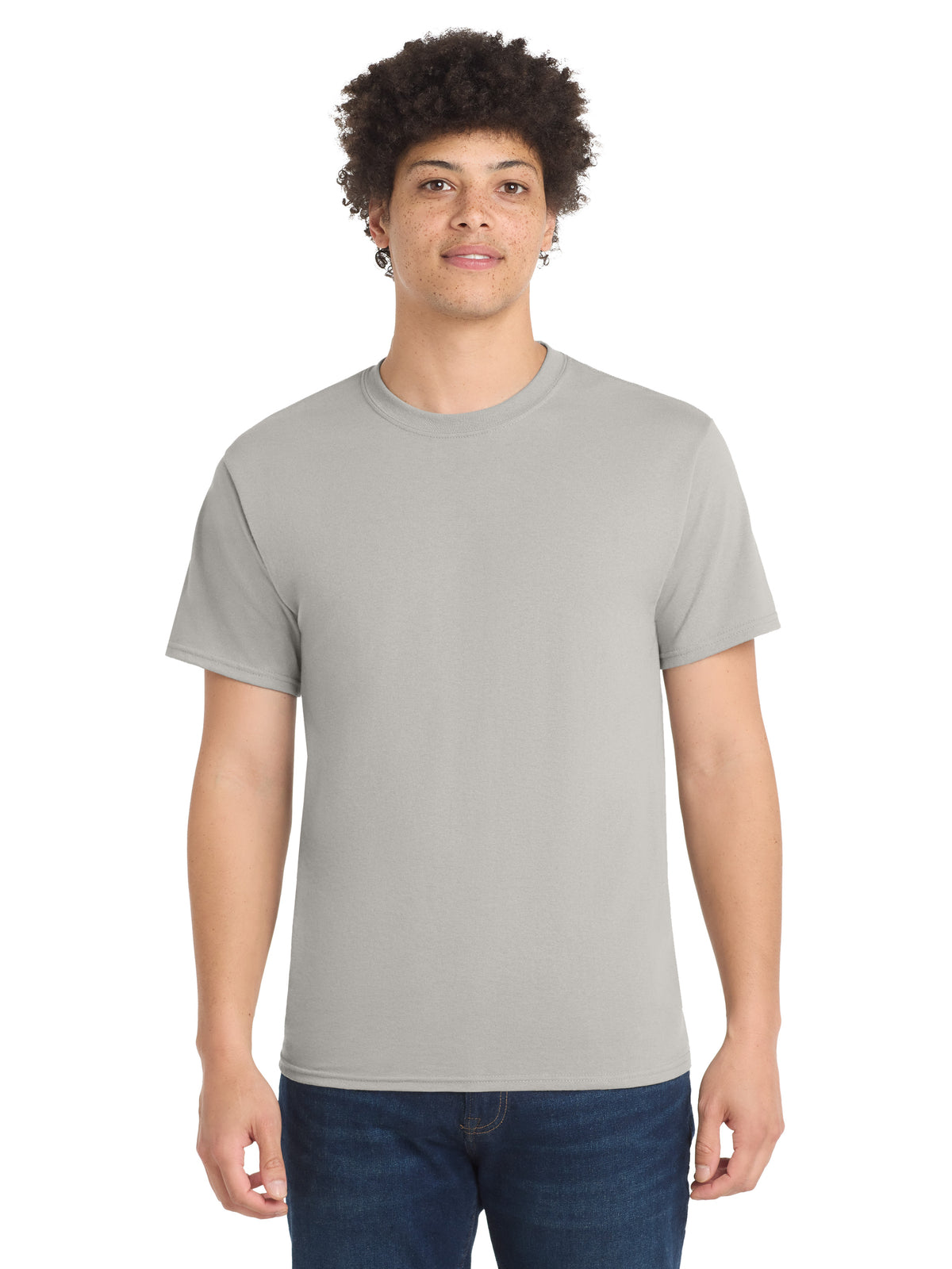 Men's Pocketless Core Blend Tee - PC55 - Silver
