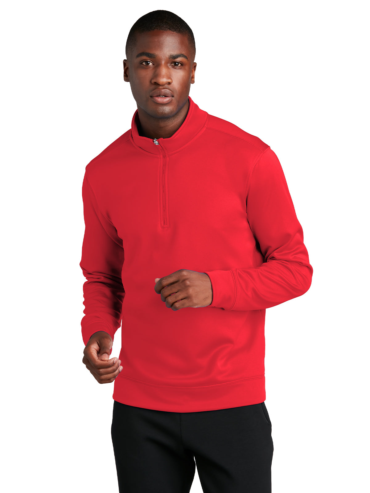 Men's Performance Fleece 1/4-Zip Pullover Sweatshirt - PC590Q - Red