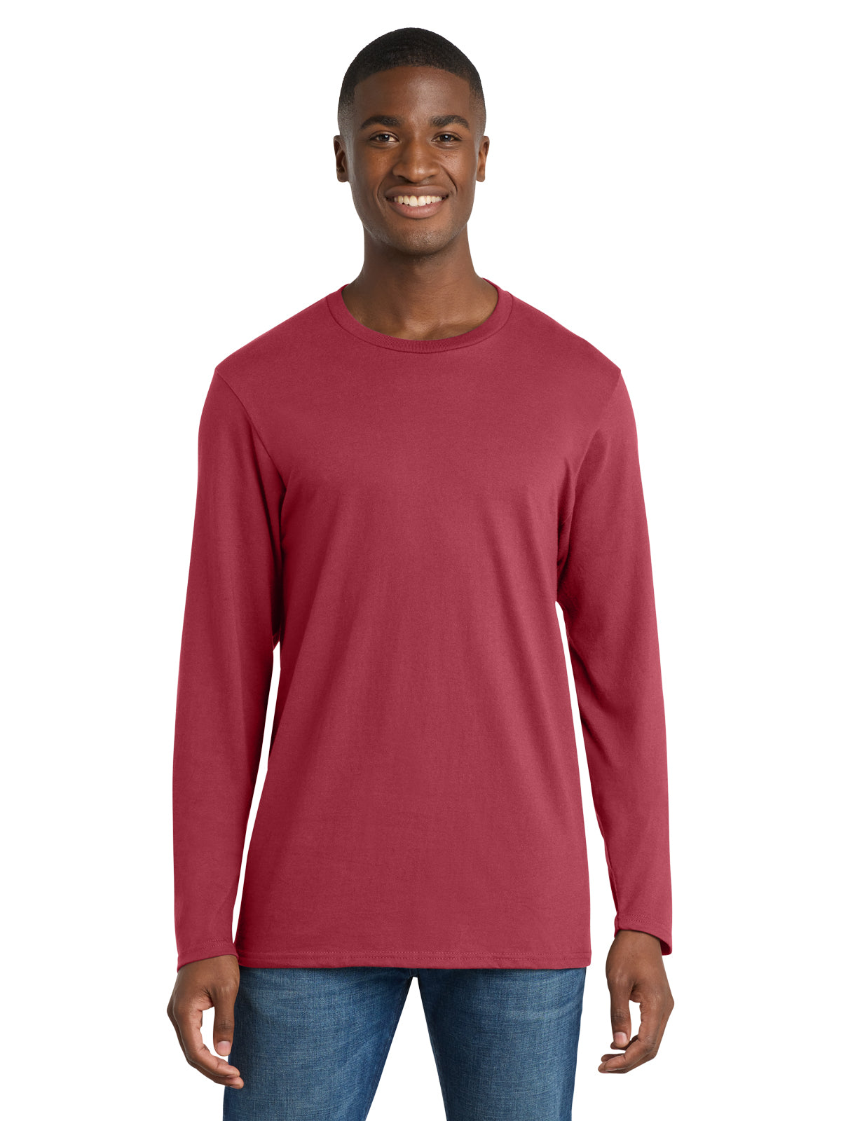 Men's Long Sleeve Bouncer Tee - PC600LS - Rich Red