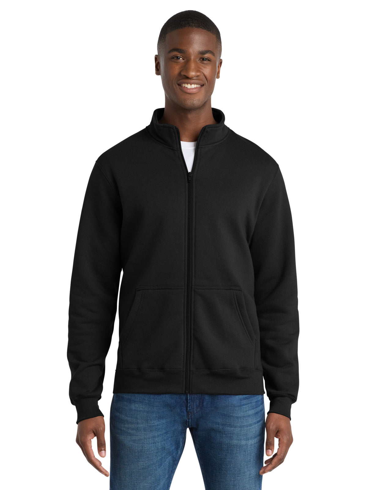 Men's Core Fleece Cadet Full-Zip Sweatshirt - PC78FZ - Jet Black
