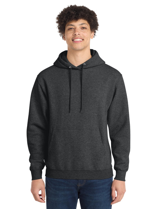 Men's 1-Pocket Core Fleece Pullover Hooded Sweatshirt - PC78H - Black Heather