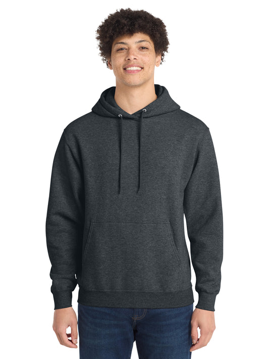 Men's 1-Pocket Core Fleece Pullover Hooded Sweatshirt - PC78H - Dark Heather Grey