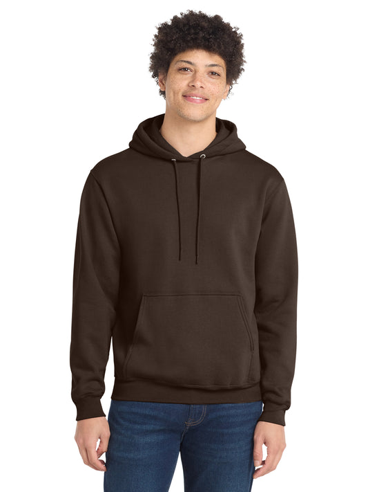 Men's 1-Pocket Core Fleece Pullover Hooded Sweatshirt - PC78H - Dark Chocolate Brown