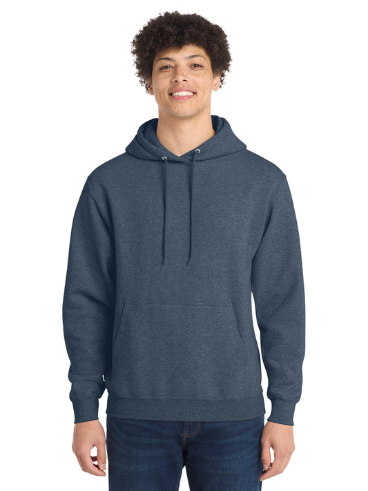 Men's 1-Pocket Core Fleece Pullover Hooded Sweatshirt - PC78H - Heather Navy