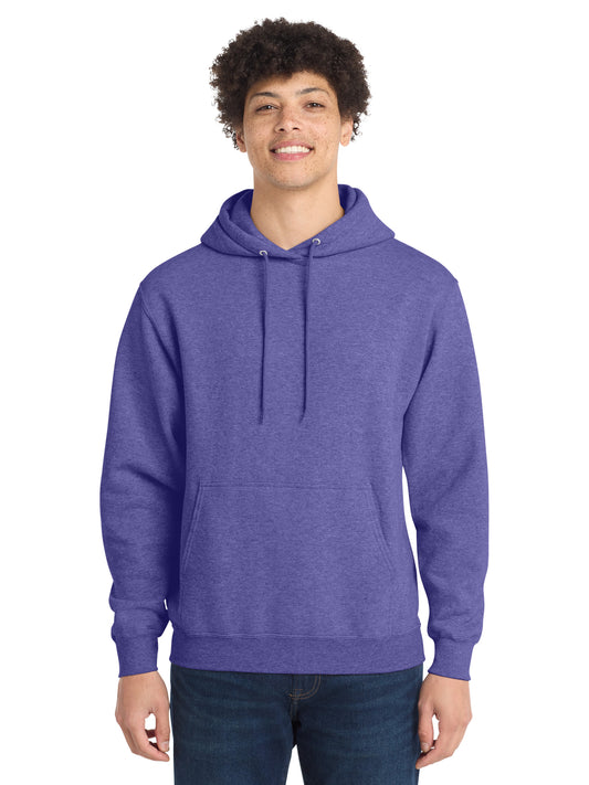 Men's 1-Pocket Core Fleece Pullover Hooded Sweatshirt - PC78H - Heather Purple