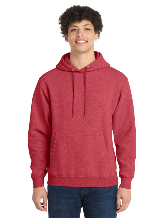 Men's 1-Pocket Core Fleece Pullover Hooded Sweatshirt - PC78H - Heather Red