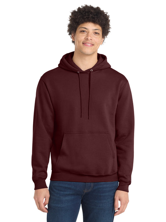 Men's 1-Pocket Core Fleece Pullover Hooded Sweatshirt - PC78H - Maroon