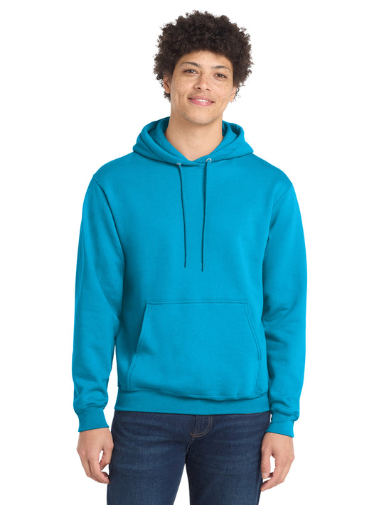 Men's 1-Pocket Core Fleece Pullover Hooded Sweatshirt - PC78H - Neon Blue