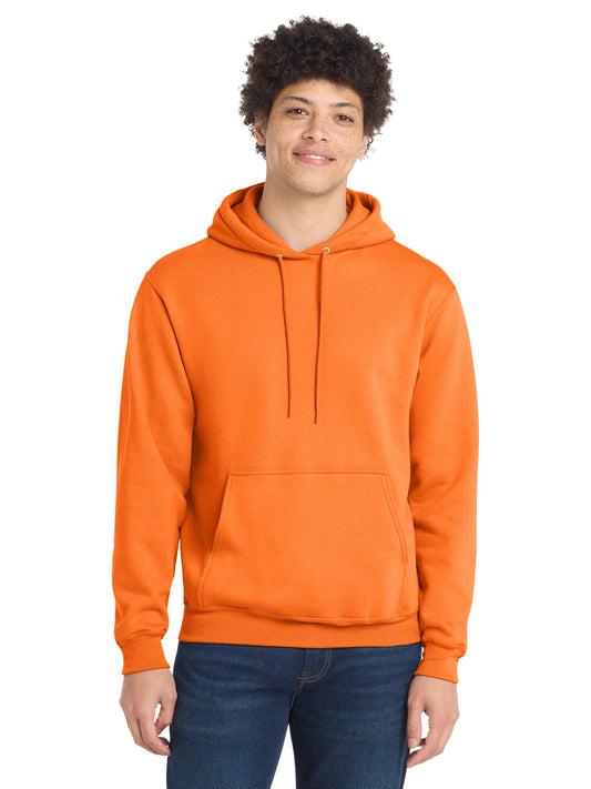 Men's 1-Pocket Core Fleece Pullover Hooded Sweatshirt - PC78H - Neon Orange
