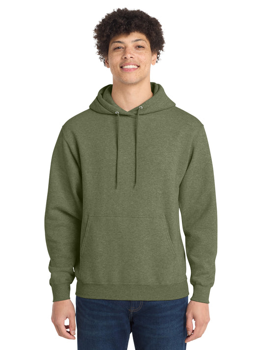 Men's 1-Pocket Core Fleece Pullover Hooded Sweatshirt - PC78H - Olive Drab Green Heather