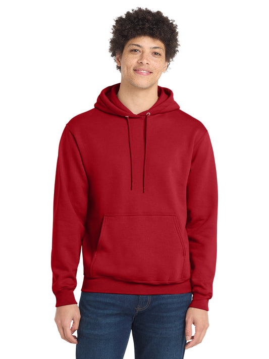 Men's 1-Pocket Core Fleece Pullover Hooded Sweatshirt - PC78H - Red