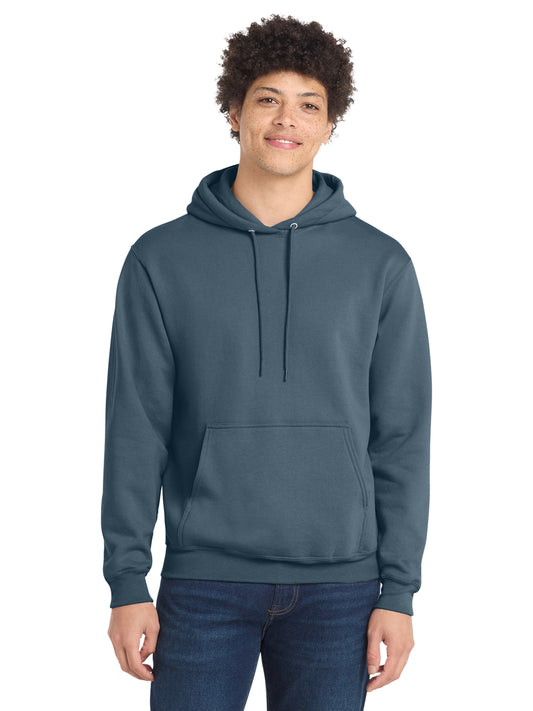 Men's 1-Pocket Core Fleece Pullover Hooded Sweatshirt - PC78H - Steel Blue