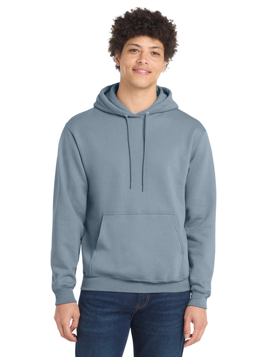 Men's 1-Pocket Core Fleece Pullover Hooded Sweatshirt - PC78H - Stonewashed Blue