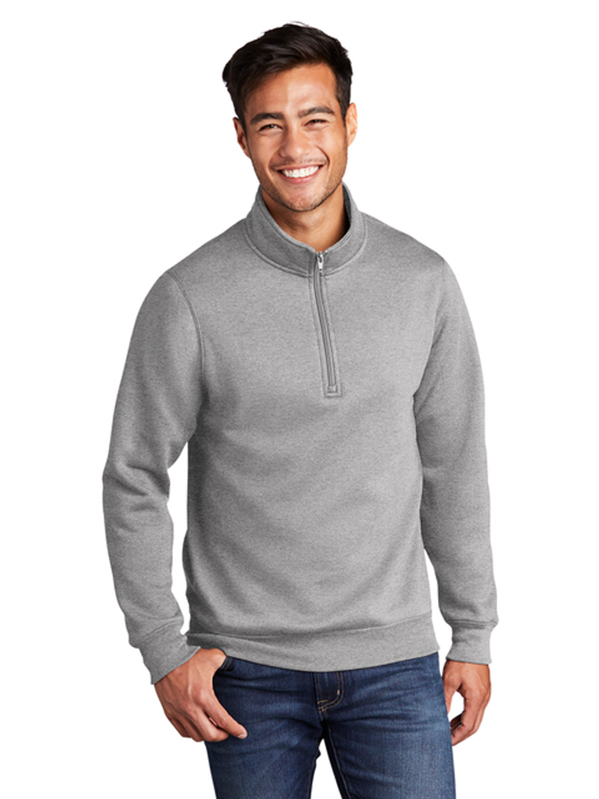 Men's Pocketless 1/4-Zip Pullover Sweatshirt - PC78Q - Athletic Heather