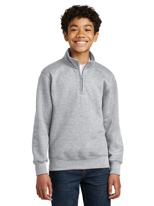 Youth Core Fleece 1/4-Zip Pullover Sweatshirt - PC78YQ - Athletic Heather