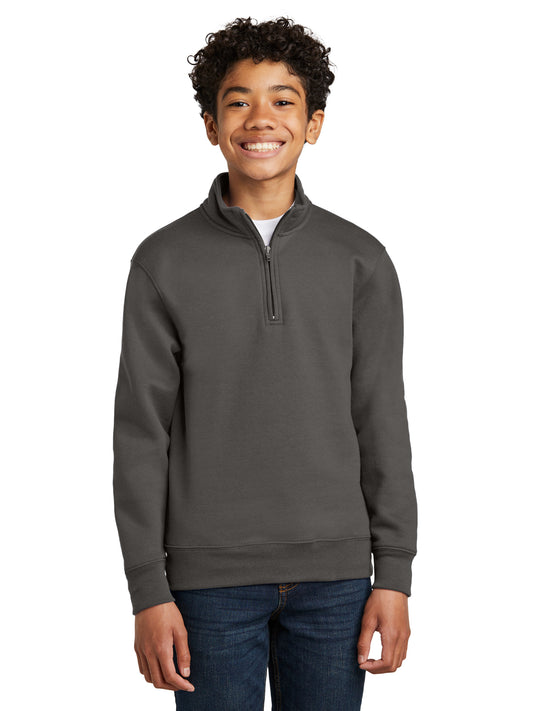 Youth Core Fleece 1/4-Zip Pullover Sweatshirt - PC78YQ - Charcoal