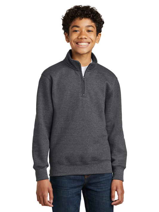 Youth Core Fleece 1/4-Zip Pullover Sweatshirt - PC78YQ - Dark Heather Grey