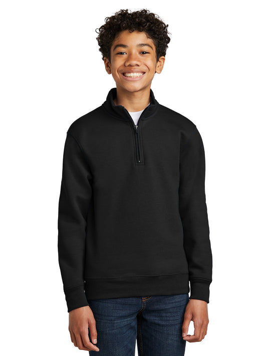 Youth Core Fleece 1/4-Zip Pullover Sweatshirt - PC78YQ - Jet Black