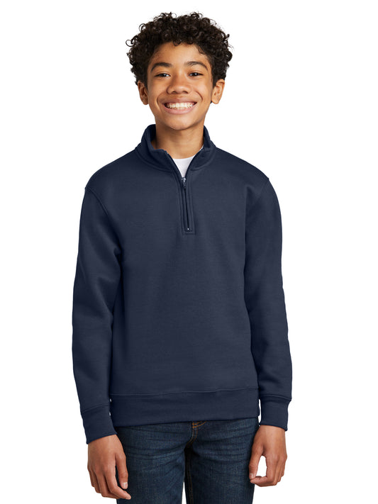 Youth Core Fleece 1/4-Zip Pullover Sweatshirt - PC78YQ - Navy